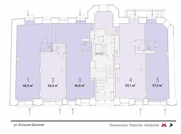 Аренда, Большая Бронная д. 25с3 (53.1 м2) - фото-3