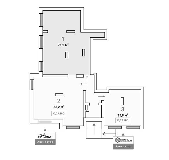 Аренда, Судостроительная, 3 (71,2 м2) - фото-2