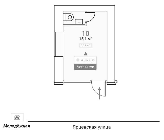 ГАБ, Ярцевская, 27к1 (15,1 кв.м) - фото-2