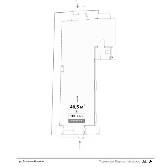 ГАБ, Большая Бронная д. 25с3 (46,5 м2) - фото-4