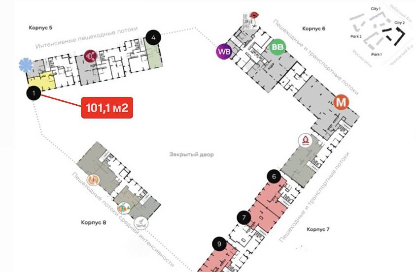 Аренда, ЖК ALIA, Урбан-блок city 2 корпус 5 (101,1 м2) - фото-3