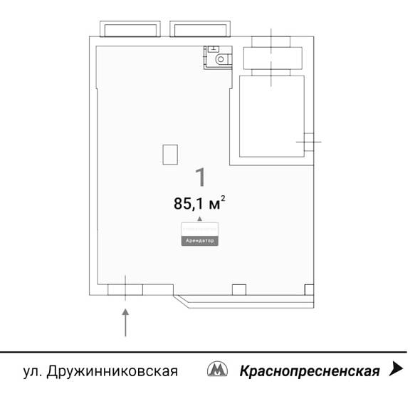 ГАБ Дружинниковская ул., 11А ( 85,1м2) - фото-3