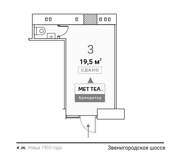 ГАБ, Звенигородское шоссе, 3Ас1 (19,5 м2) - фото-3