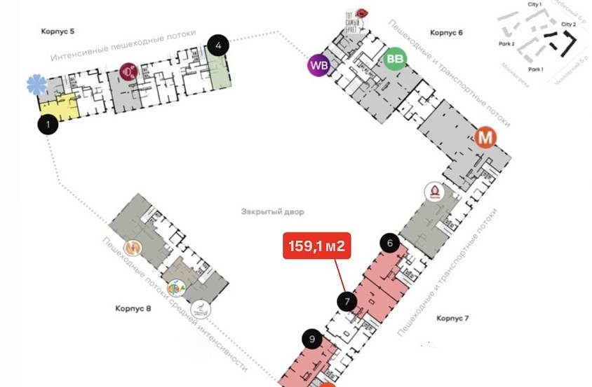 Аренда, ЖК ALIA, Урбан-блок city 2 корпус 7 (159,1 м2) - фото-4