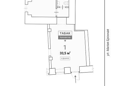 ГАБ, Большая Садовая, 2/46с1 (33,5 м2) ГАБ, Большая Садовая, 2/46с1 (33,5 м2)